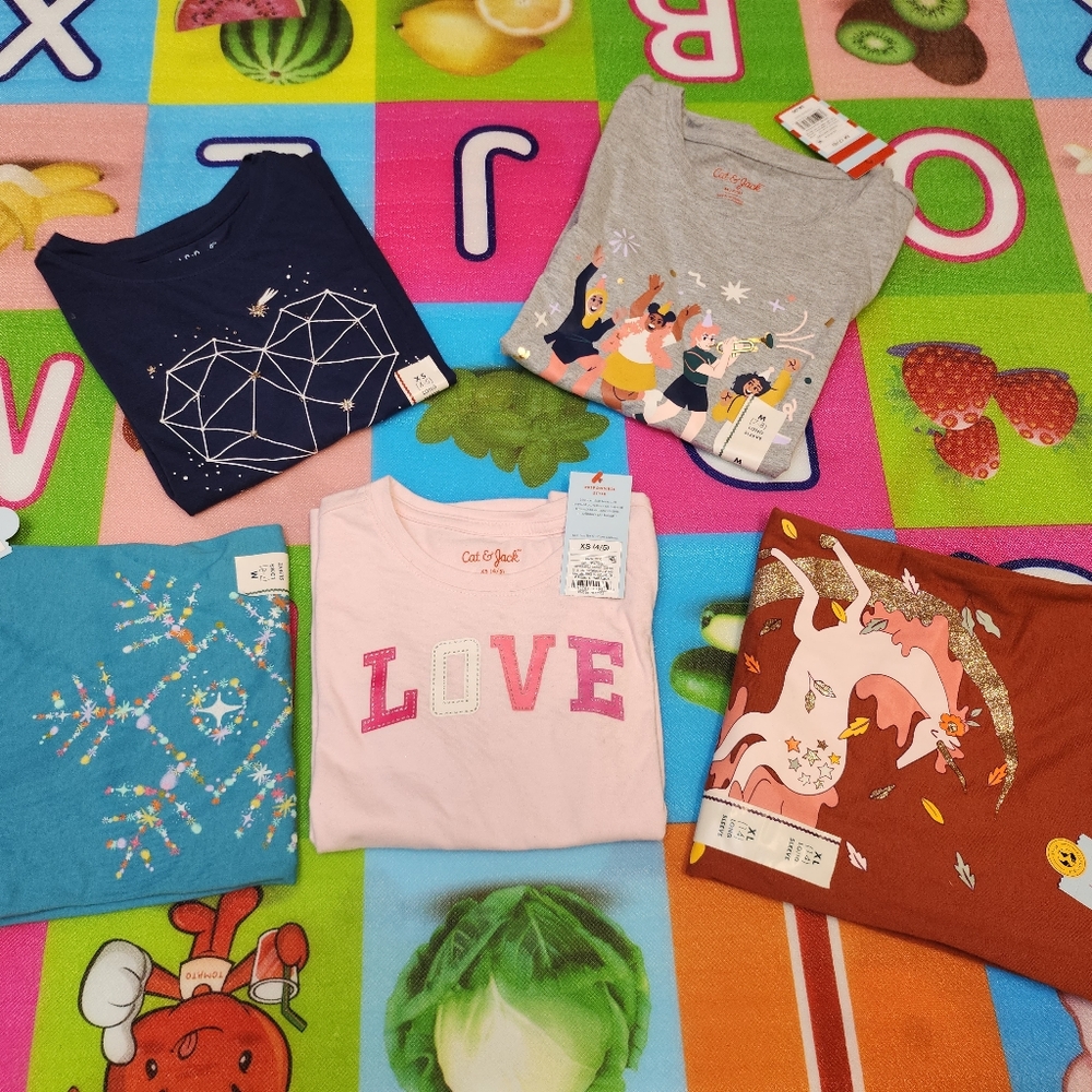 5 pack long Sleeve Cotton Girls Shirts